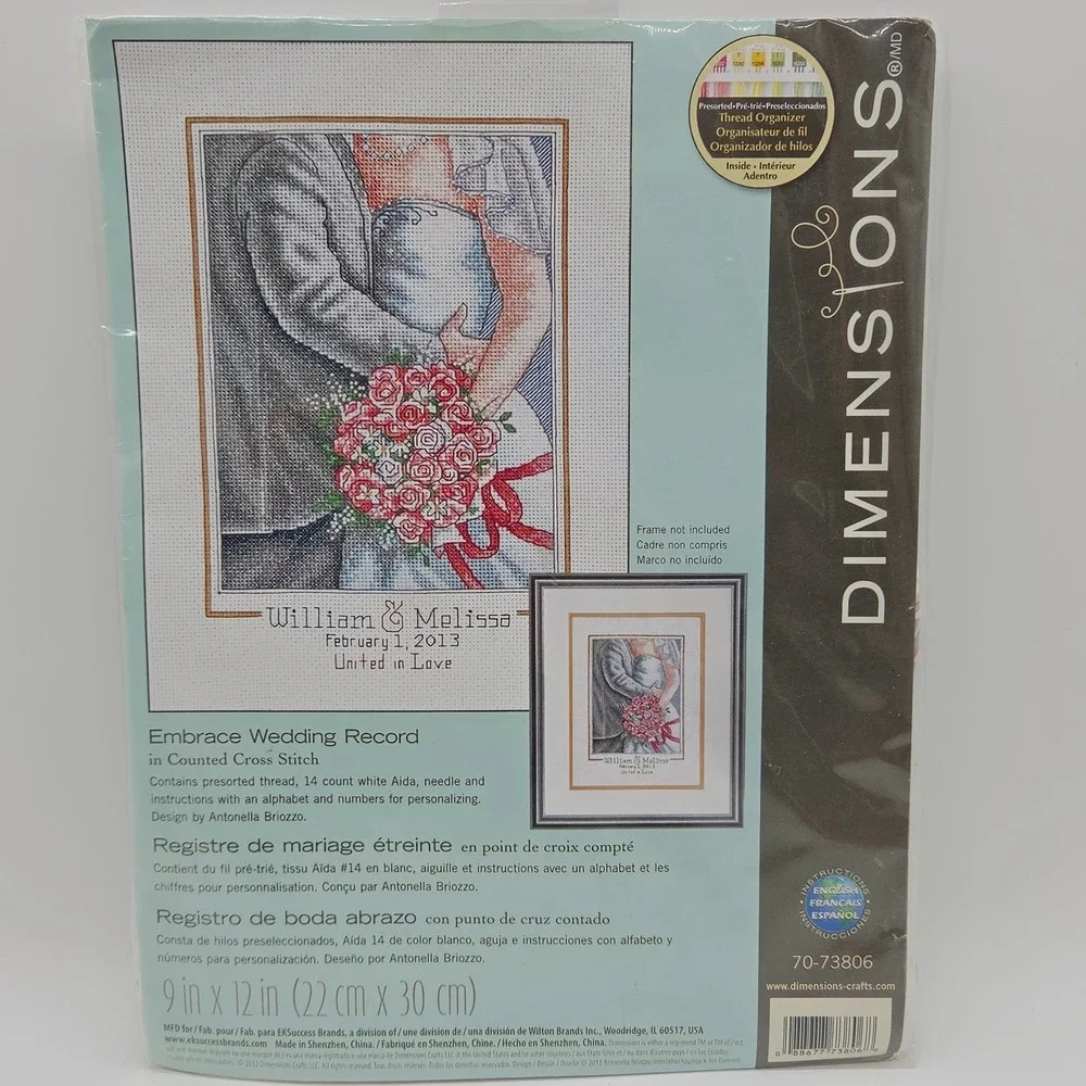 Dimensions Cross Stitch Kits Flowery Verse 3122 Two Hearts Embrace Wedding 73806